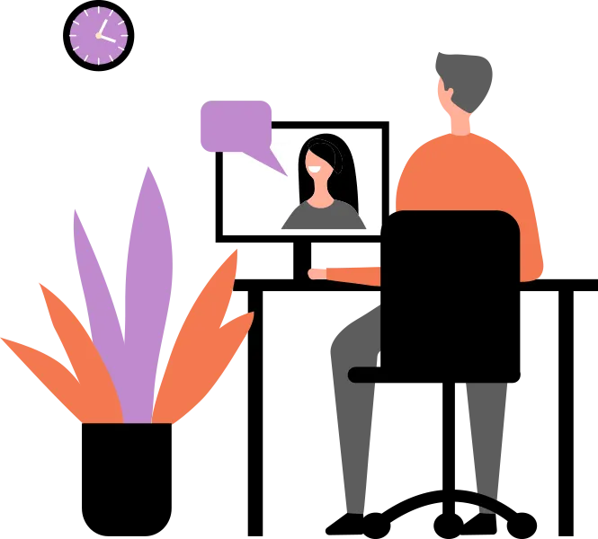 Executive coaching session via video